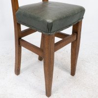 William Birch. An Arts & Crafts High Seat Music Chair with Leather Seat - Thumbnail 9