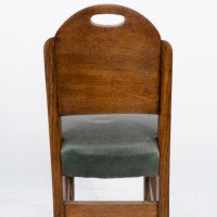 William Birch. An Arts & Crafts High Seat Music Chair with Leather Seat - Thumbnail 14