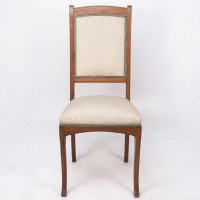Léon Benouville, Art Nouveau Oak Desk or Side Chair with Subtle Organic Lines - Thumbnail 2