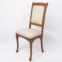 Léon Benouville, Art Nouveau Oak Desk or Side Chair with Subtle Organic Lines - Thumbnail 3