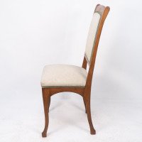 Léon Benouville, Art Nouveau Oak Desk or Side Chair with Subtle Organic Lines - Thumbnail 4