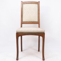 Léon Benouville, Art Nouveau Oak Desk or Side Chair with Subtle Organic Lines - Thumbnail 6