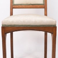 Léon Benouville, Art Nouveau Oak Desk or Side Chair with Subtle Organic Lines - Thumbnail 9