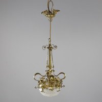 A Rare Pair of Arts & Crafts Hand-hammered Ceiling Lamps - Thumbnail 3