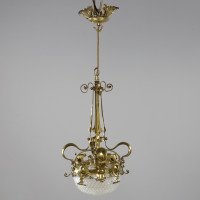 A Rare Pair of Arts & Crafts Hand-hammered Ceiling Lamps - Thumbnail 4