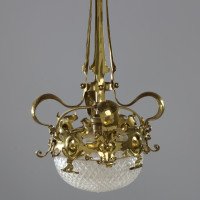 A Rare Pair of Arts & Crafts Hand-hammered Ceiling Lamps - Thumbnail 9