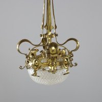 A Rare Pair of Arts & Crafts Hand-hammered Ceiling Lamps - Thumbnail 8