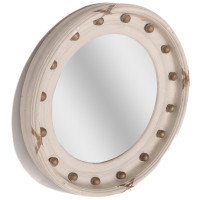 A Regency Style Circular Convex Mirror with Ball & Ribbon Decoration - Thumbnail 3