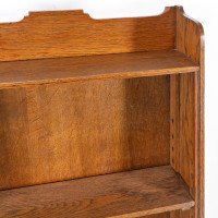A Small Arts & Crafts Oak Bookcase with Adjustable Shelves - Thumbnail 12