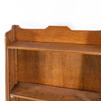 A Small Arts & Crafts Oak Bookcase with Adjustable Shelves - Thumbnail 11