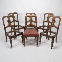 Charles Bevan for Gillow and Co., attributed – Set of Six Aesthetic Movement Oak Dining Chairs - Thumbnail 2