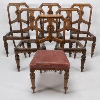 Charles Bevan for Gillow and Co., attributed – Set of Six Aesthetic Movement Oak Dining Chairs - Thumbnail 3