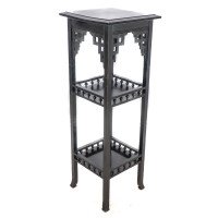 Heals, attributed. An Anglo-Japanese Aesthetic Movement Three-tier Ebonized Stand - Thumbnail 3