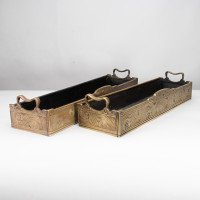 Thomas Jeckyll for Barnard Bishop & Barnard, Two Anglo-Japanese Brass Planters - Thumbnail 3