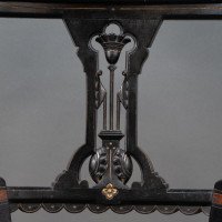 Ogdens of Manchester. An Aesthetic Movement Ebonized & Parcel Gilt Nursing Chair - Thumbnail 9