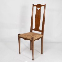 Ambrose Heals for Heals of London. A Pair of Arts & Crafts Rush Seated Chairs - Thumbnail 6