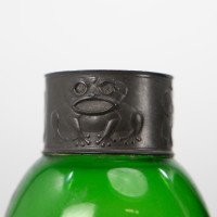 Osiris Pewter Pair of Art Nouveau Green Glass Vases with Frog Decor - Thumbnail 9