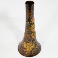 Longpark Pottery Torquay. A Pair of Rustic Ceramic Vases with Applied Floral Decoration - Thumbnail 7