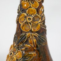 Longpark Pottery Torquay. A Pair of Rustic Ceramic Vases with Applied Floral Decoration - Thumbnail 12