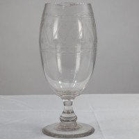Large Aesthetic Movement Celery Glass Vase, Hand Blown & Engraved, c.1885 - Thumbnail 6