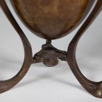 An unusual Arts and Crafts style copper vase decorated with woodland scene - Thumbnail 17