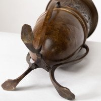 An unusual Arts and Crafts style copper vase decorated with woodland scene - Thumbnail 20