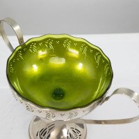 WMF. Art Nouveau Silver-plated Centerpiece with Whiplash Handles & Glass Liner - Thumbnail 6