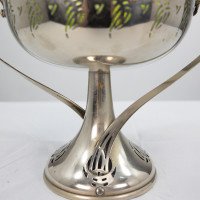 WMF. Art Nouveau Silver-plated Centerpiece with Whiplash Handles & Glass Liner - Thumbnail 12