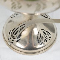 WMF. Art Nouveau Silver-plated Centerpiece with Whiplash Handles & Glass Liner - Thumbnail 15