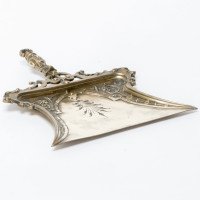 A Gothic Revival Solid Brass Crumb Tray with Tigers Heads & Floral Decors - Thumbnail 4