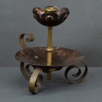 Benham & Froud. A Pair of Arts & Crafts Copper Night Candle Holder W. Flower Head - Thumbnail 4