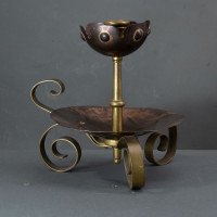 Benham & Froud. A Pair of Arts & Crafts Copper Night Candle Holder W. Flower Head - Thumbnail 6