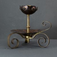 Benham & Froud. A Pair of Arts & Crafts Copper Night Candle Holder W. Flower Head - Thumbnail 8