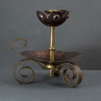 Benham & Froud. A Pair of Arts & Crafts Copper Night Candle Holder W. Flower Head - Thumbnail 7