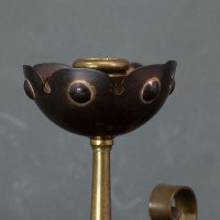 Benham & Froud. A Pair of Arts & Crafts Copper Night Candle Holder W. Flower Head - Thumbnail 10