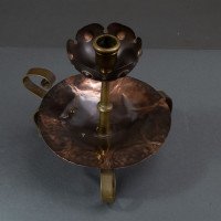 Benham & Froud. A Pair of Arts & Crafts Copper Night Candle Holder W. Flower Head - Thumbnail 9