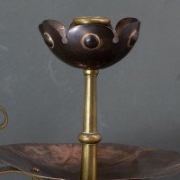 Benham & Froud. A Pair of Arts & Crafts Copper Night Candle Holder W. Flower Head - Thumbnail 12