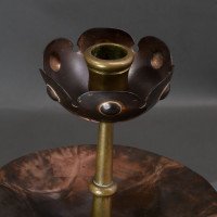Benham & Froud. A Pair of Arts & Crafts Copper Night Candle Holder W. Flower Head - Thumbnail 13