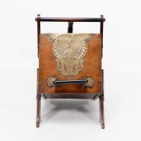 Dr Christopher Dresser – Aesthetic Movement Walnut Coal Box with Brass Panels - Thumbnail 2