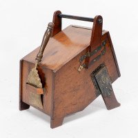 Dr Christopher Dresser – Aesthetic Movement Walnut Coal Box with Brass Panels - Thumbnail 17