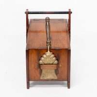 Dr Christopher Dresser – Aesthetic Movement Walnut Coal Box with Brass Panels - Thumbnail 18
