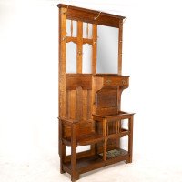 Shapland & Petter. A Good Arts & Crafts Oak Hallstand - Thumbnail 1