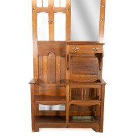Shapland & Petter. A Good Arts & Crafts Oak Hallstand - Thumbnail 5