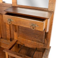 Shapland & Petter. A Good Arts & Crafts Oak Hallstand - Thumbnail 15