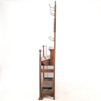Shapland & Petter. An Arts & Crafts Oak Hallstand with Mirror & Copper Panel - Thumbnail 4