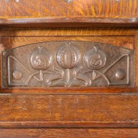 Shapland & Petter. An Arts & Crafts Oak Hallstand with Mirror & Copper Panel - Thumbnail 9