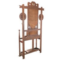 Shapland & Petter. An Arts & Crafts Oak Hallstand with Mirror & Copper Panel - Thumbnail 12