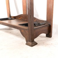 Shapland & Petter. An Arts & Crafts Oak Hallstand with Mirror & Copper Panel - Thumbnail 11