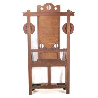 Shapland & Petter. An Arts & Crafts Oak Hallstand with Mirror & Copper Panel - Thumbnail 13