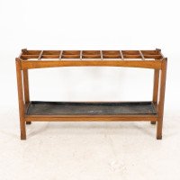 An Arts & Crafts Oak Stick & Umbrella Stand with Fourteen Sections - Thumbnail 2